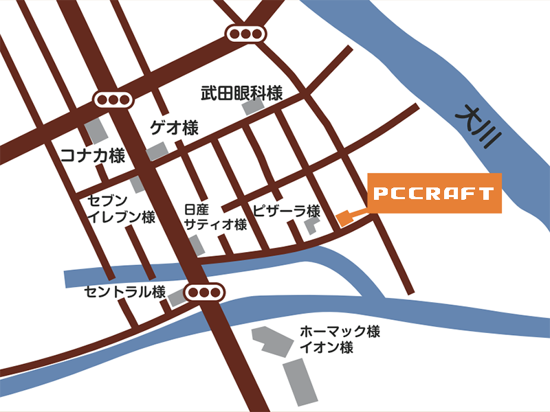 PCCRAFTアクセスマップ